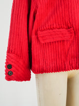 Fendi Red Sheared Beaver Fur Jacket Jacket arcadeshops.com