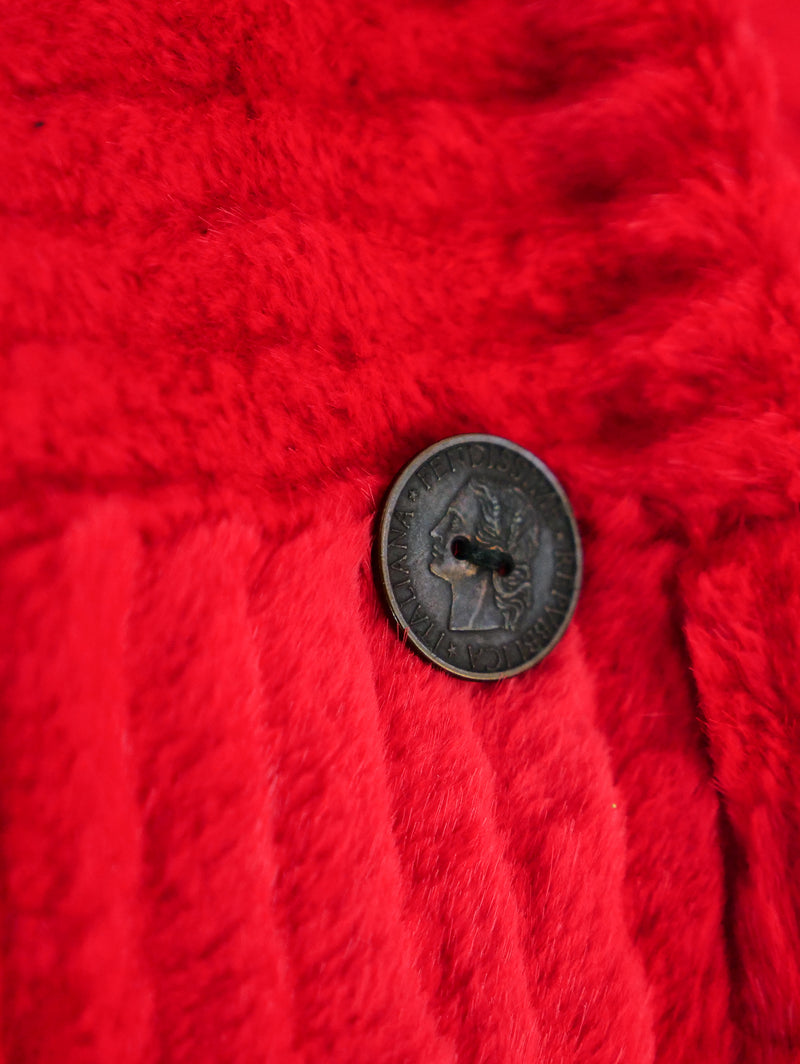 Fendi Red Sheared Beaver Fur Jacket Jacket arcadeshops.com