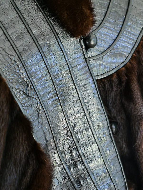 Crocodile Trimmed Mink Jacket Jacket arcadeshops.com