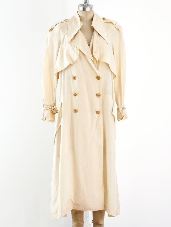 Chanel Silk Trench Coat Jacket arcadeshops.com