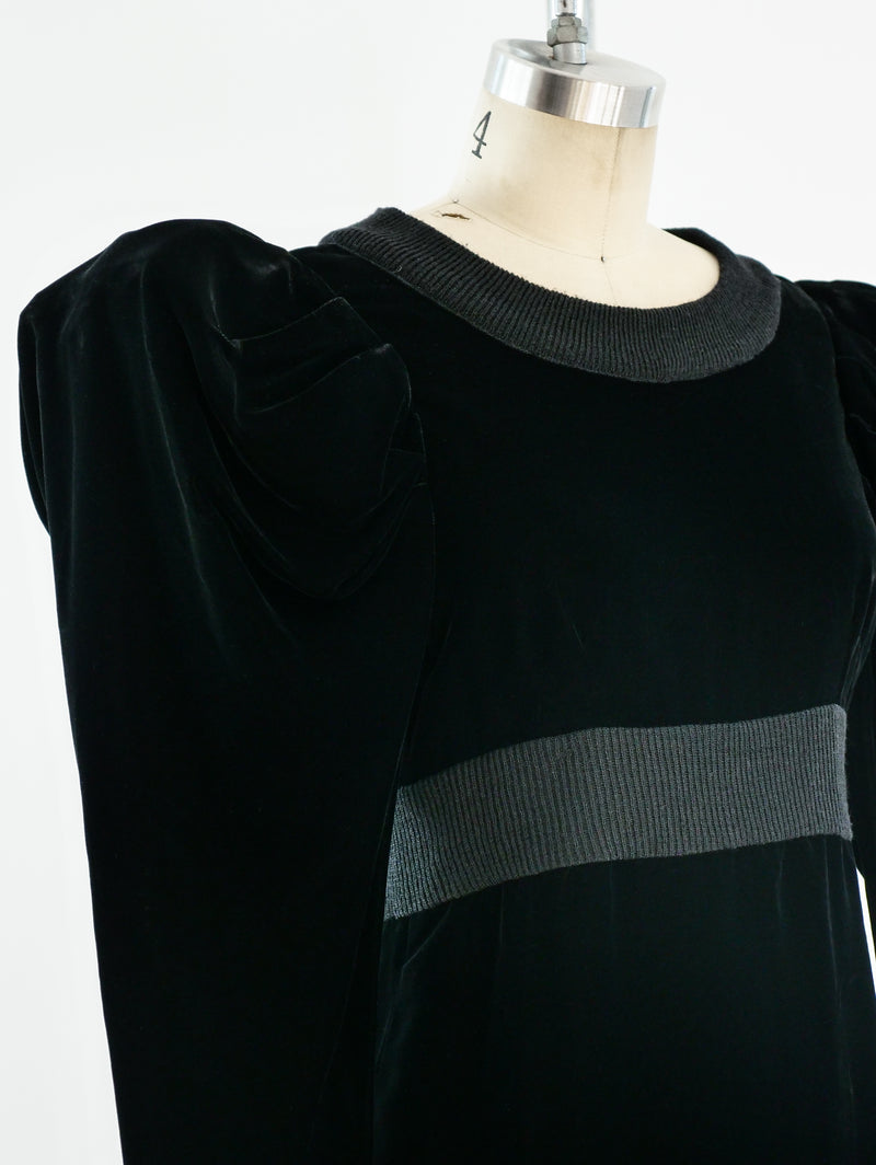 Fendi Velvet Puff Sleeve Dress Dress arcadeshops.com