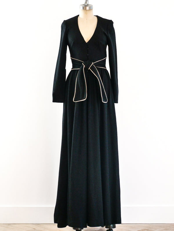 1970's Belted Maxi Dress Dress arcadeshops.com