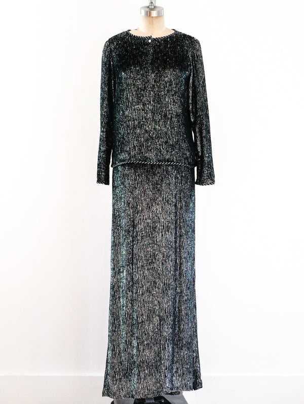 Geoffrey Beene Silver Tinsel Skirt Ensemble Suit arcadeshops.com