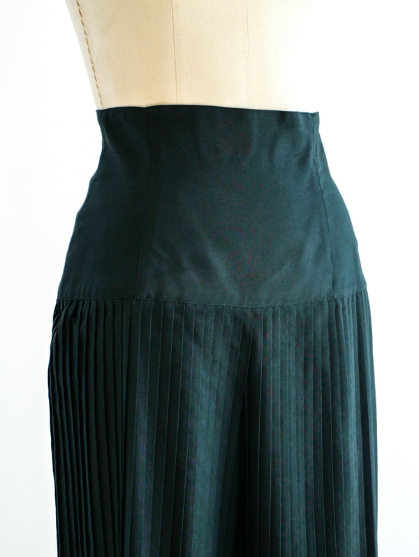 Black Pleated Trousers Bottom arcadeshops.com