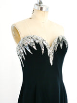 Bob Mackie Silver Flame Bustier Dress Dress arcadeshops.com