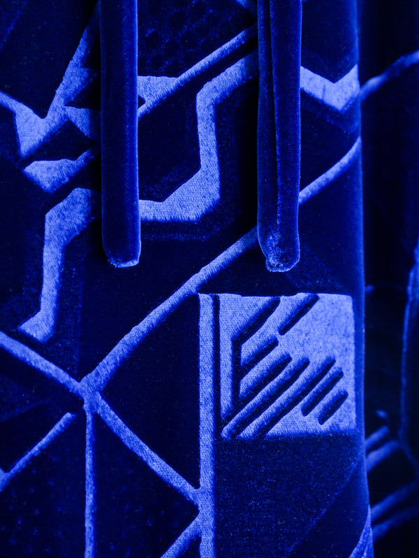 Malcolm Starr Blue Velvet Deco Inspired Dress Dress arcadeshops.com