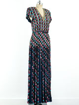 Sequin Embellished Pleated Gown Dress arcadeshops.com