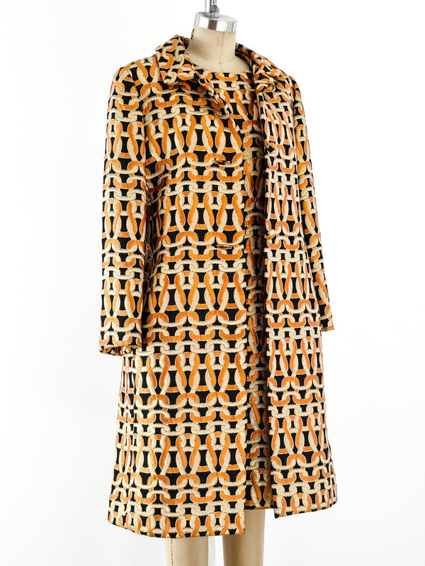 Orange Knot Brocade Ensemble Suit arcadeshops.com