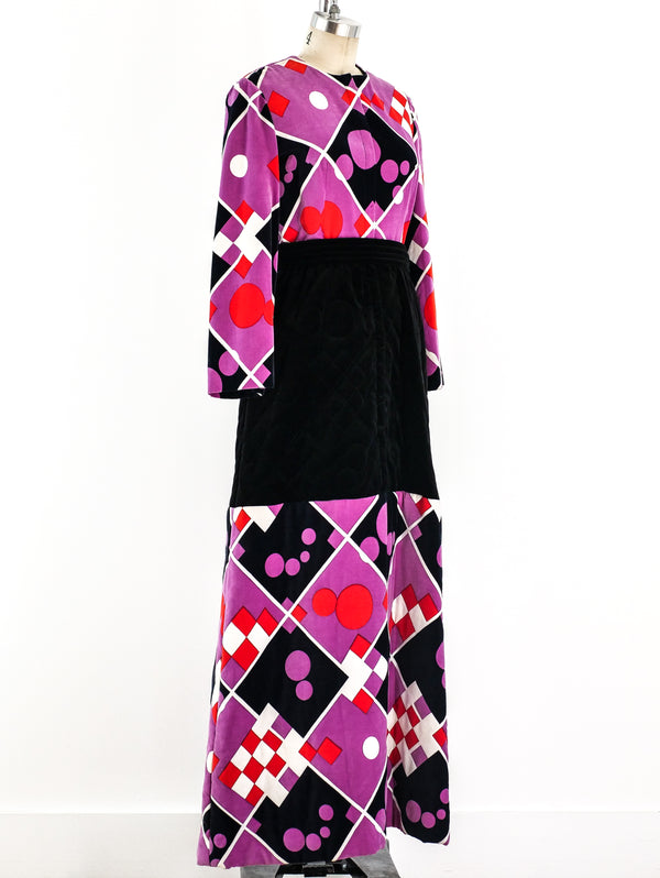 Geometric Printed Velvet Ensemble Suit arcadeshops.com