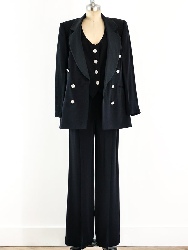 Gianfranco Ferre Black Pant Suit Suit arcadeshops.com