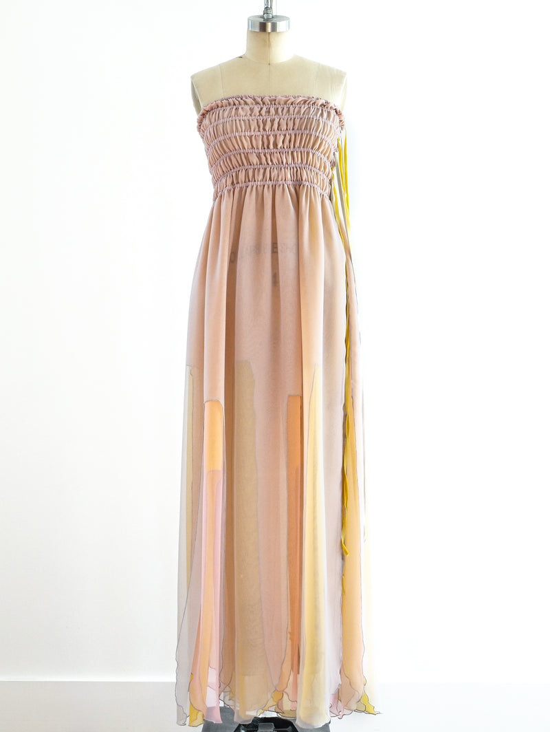 Giorgio di Sant'Angelo Layered Chiffon Strapless Dress Dress arcadeshops.com