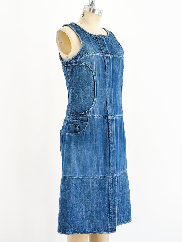Chanel Quilted Denim Tank Dress Dress arcadeshops.com