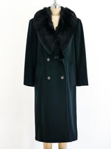 Cashmere Overcoat with Fox Fur Collar Jacket arcadeshops.com