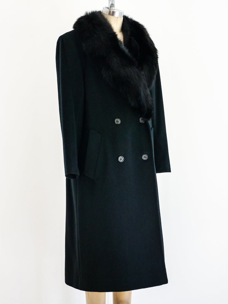 Cashmere Overcoat with Fox Fur Collar Jacket arcadeshops.com