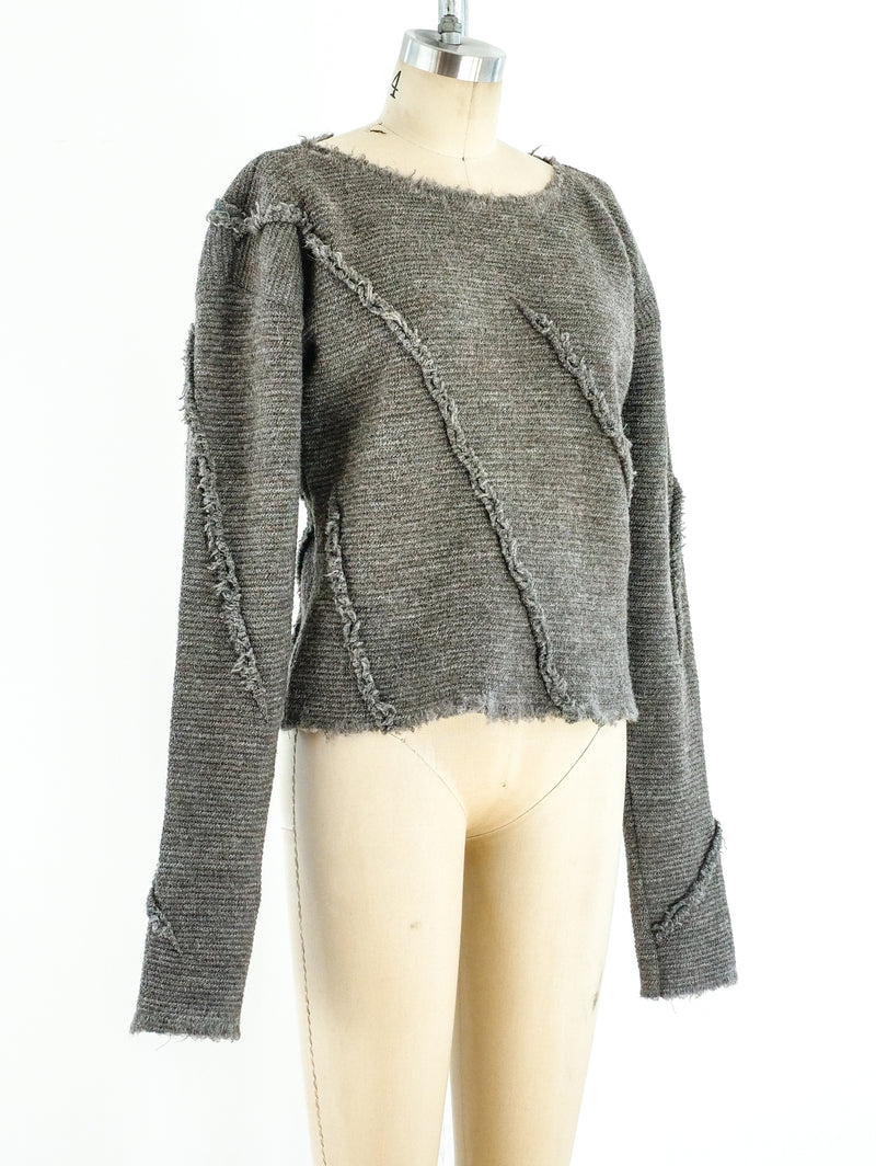 Issey Miyake Deconstructed Cropped Sweater Top arcadeshops.com