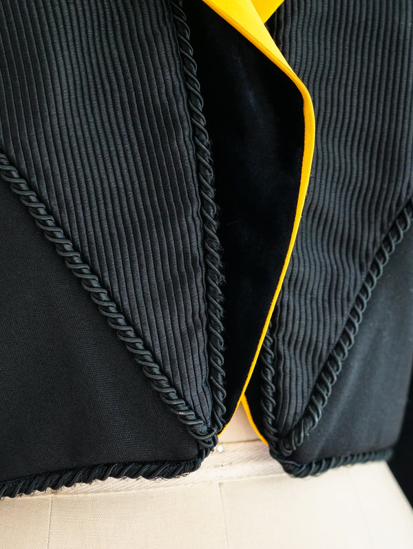 Yves Saint Laurent Yellow Satin Tuxedo Jacket Jacket arcadeshops.com
