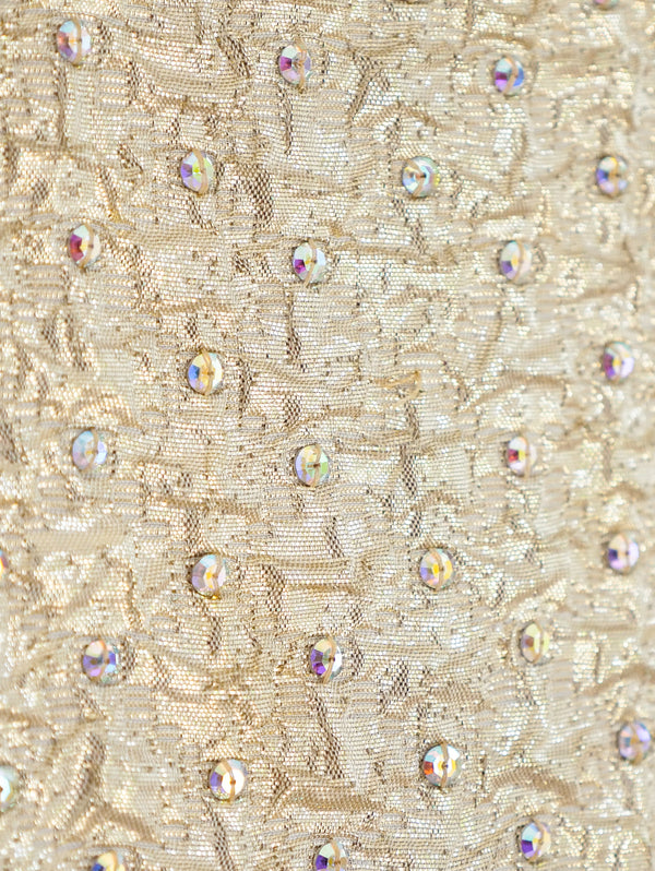 1960's Rhinestoned Gold Mini Dress Dress arcadeshops.com