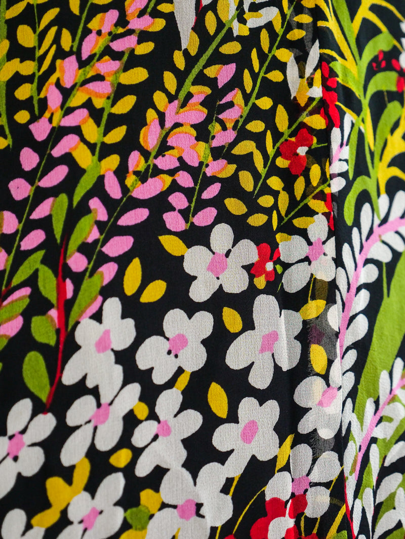 Scott Barrie Dark Floral Chiffon Dress Dress arcadeshops.com