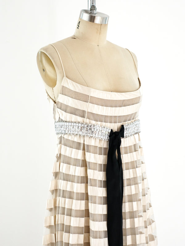 Valentino Pleated Ribbon Empire Dress Dress arcadeshops.com