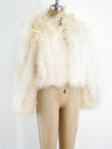 Cropped White Marabou Feather Jacket Jacket arcadeshops.com