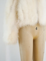 Cropped White Marabou Feather Jacket Jacket arcadeshops.com