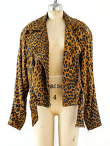 Leopard Print Suede Moto Jacket Jacket arcadeshops.com