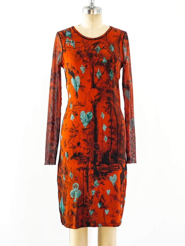 Jean Paul Gauliter Printed Jersey Dress Top arcadeshops.com