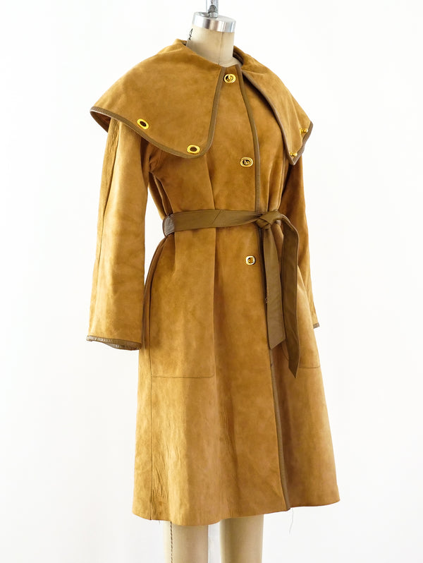Camel Suede Toggle Coat Jacket arcadeshops.com