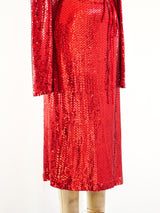 Red Sequin Evening Dress Dress arcadeshops.com