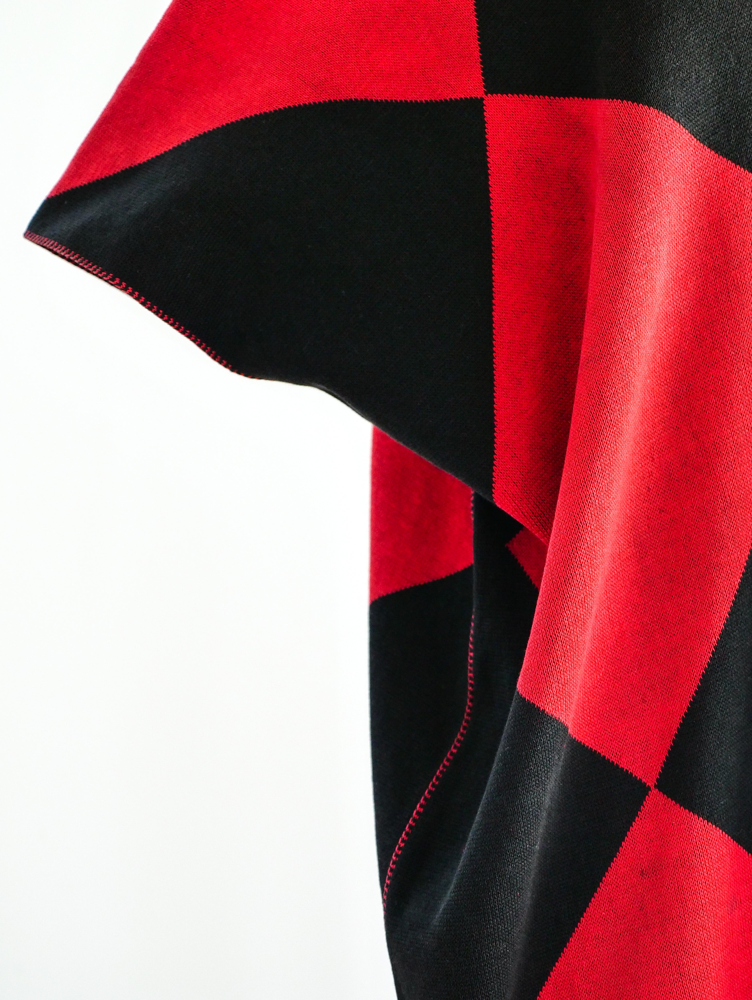 01aw ISSEY MIYAKE 立体刺繍 ウール縮絨コート レッド Issey Miyake Harlequin Jumpsuit
