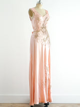 Embroidered Lace Silk Slip Dress arcadeshops.com