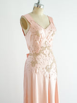 Embroidered Lace Silk Slip Dress arcadeshops.com