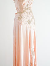 Embroidered Lace Silk Slip Dress arcadeshops.com