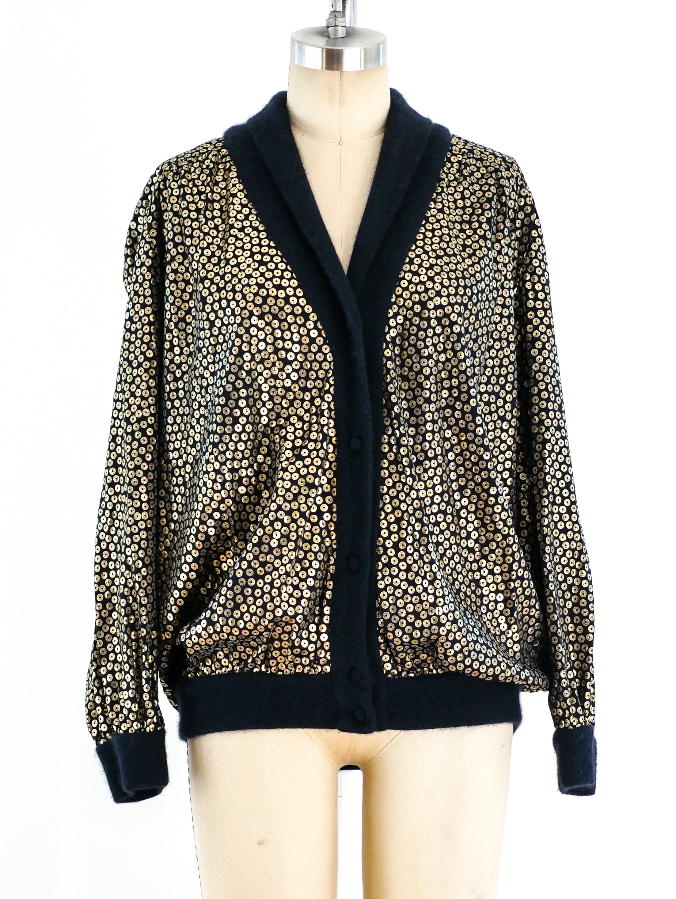 Yves Saint Laurent Sequin Print Cardigan