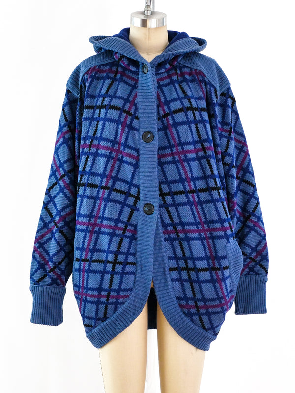 Yves Saint Laurent Check Knit Hooded Jacket Jacket arcadeshops.com