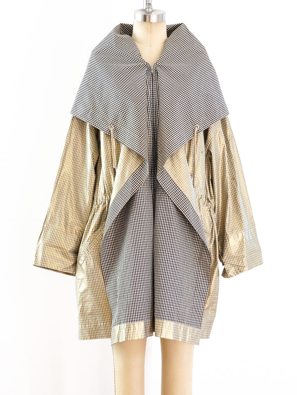Issey Miyake Gingham Drawstring Windcoat Jacket arcadeshops.com