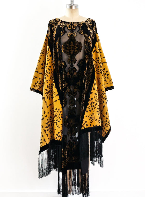 Mudcloth and Devore Velvet Caftan Dress arcadeshops.com