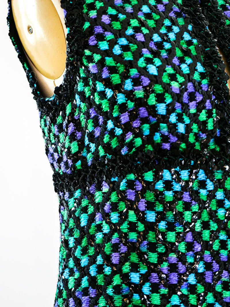 1960's Sequin Knit Sleeveless Dress Dress arcadeshops.com