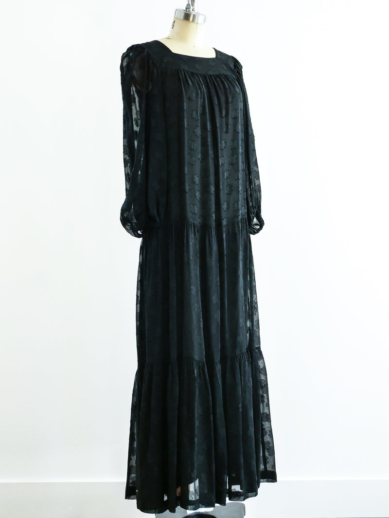 Yves Saint Laurent Tiered Chiffon Gown Dress arcadeshops.com