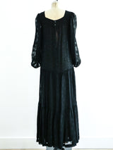 Yves Saint Laurent Tiered Chiffon Gown Dress arcadeshops.com