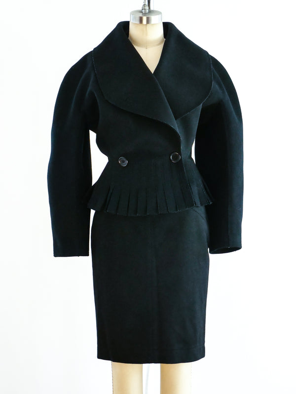Alaia Felted Wool Fringed Skirt Ensemble Suit arcadeshops.com