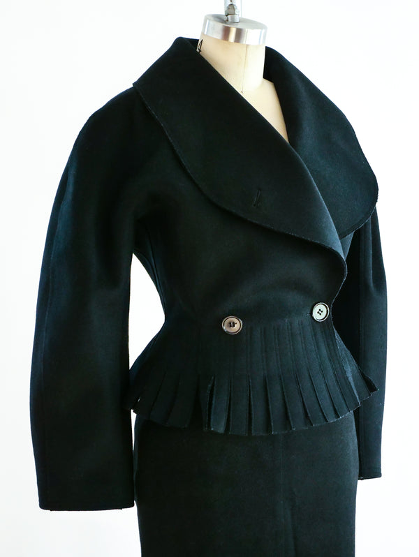 Alaia Felted Wool Fringed Skirt Ensemble Suit arcadeshops.com