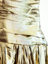 Gold Lurex Strapless Gown Dress arcadeshops.com