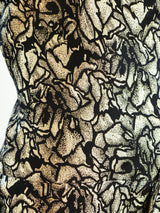 Vicky Tiel Gold Lurex Floral Gown Dress arcadeshops.com