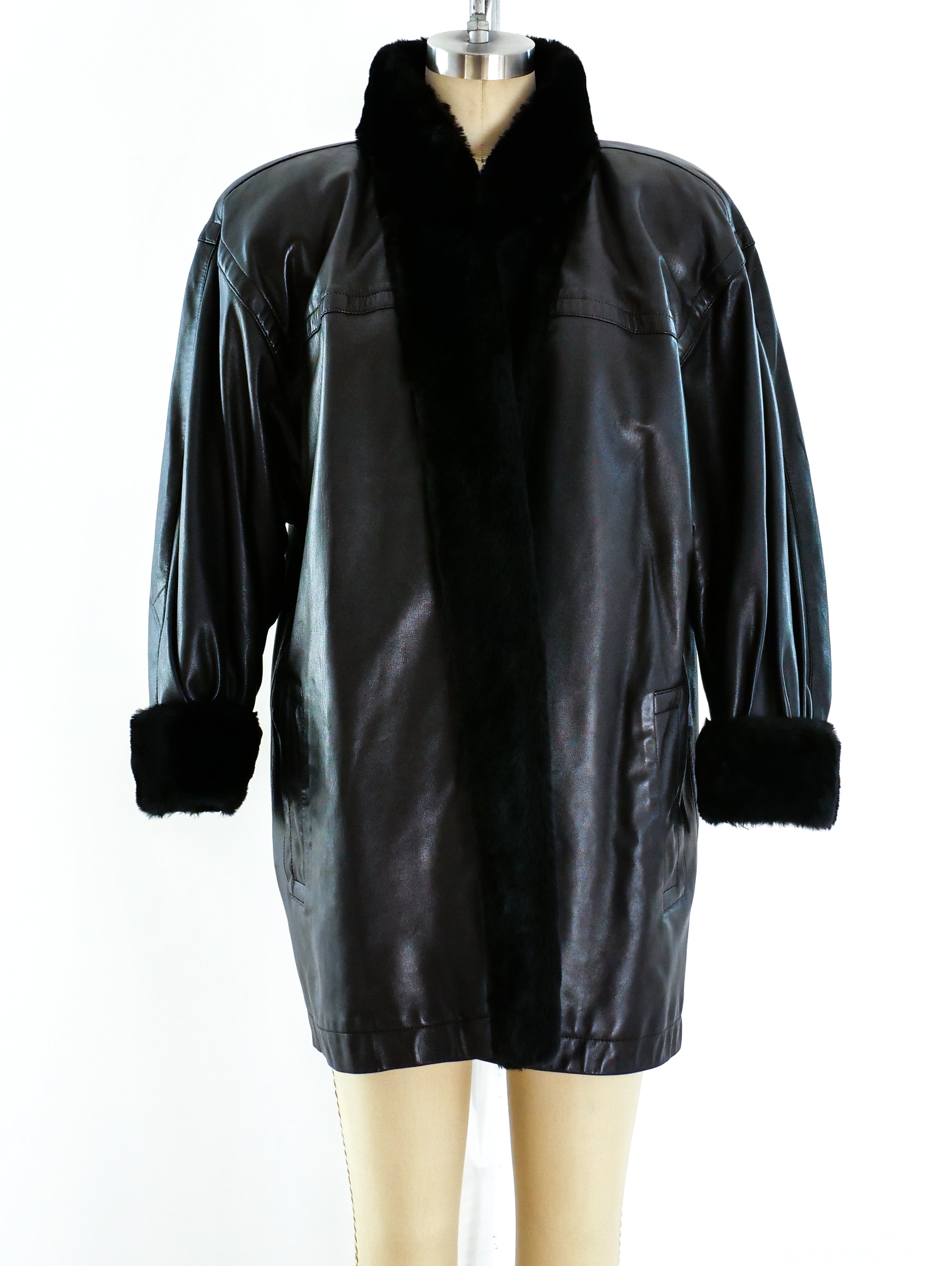 IRENE FUR HOODED LEATHER JACKET - メルカリ