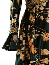 Metallic Floral Brocade Gown Dress arcadeshops.com