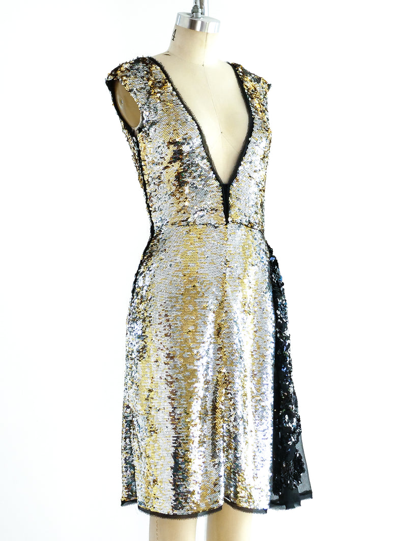 Prada Silver and Gold Sequin Dress Prada Silver and Gold Sequin Dress
