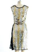 Prada Silver and Gold Sequin Dress Dress arcadeshops.com