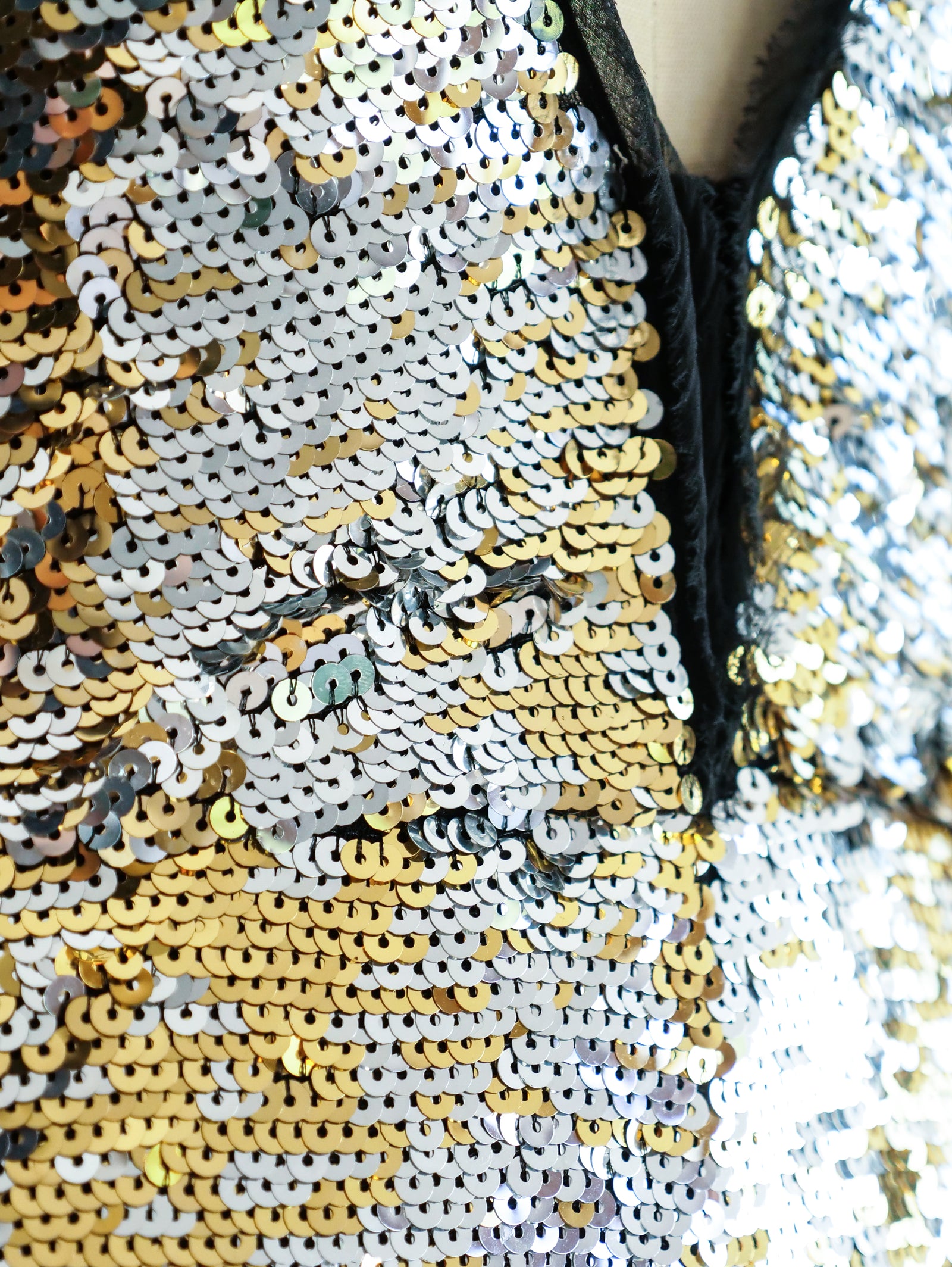 Prada Silver and Gold Sequin Dress