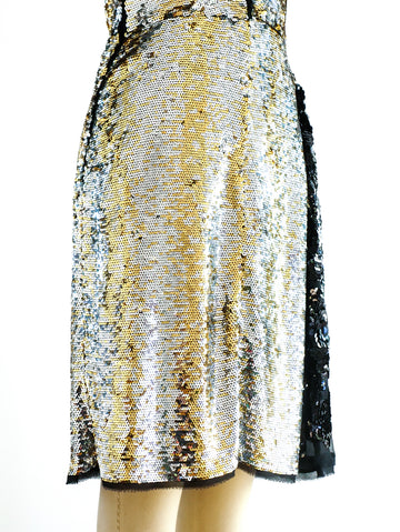 Prada Silver and Gold Sequin Dress